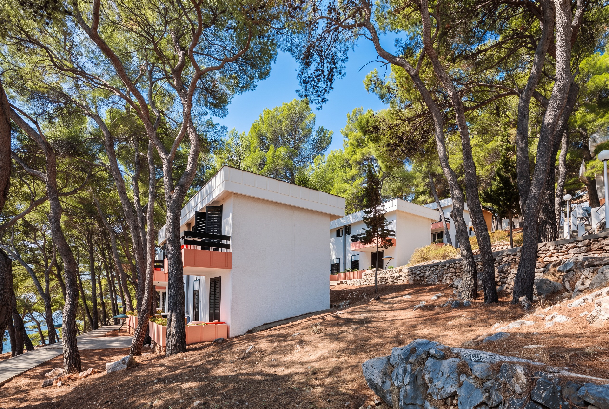 Fontana Resort accommodation among pine trees